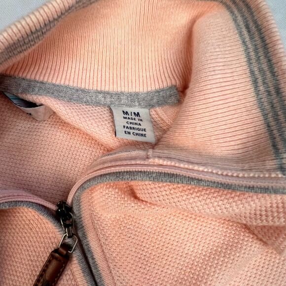 Tommy Bahama Men's Pink 3/4 Zip Up Waffle Long Sleeve Size M - Picture 3 of 5